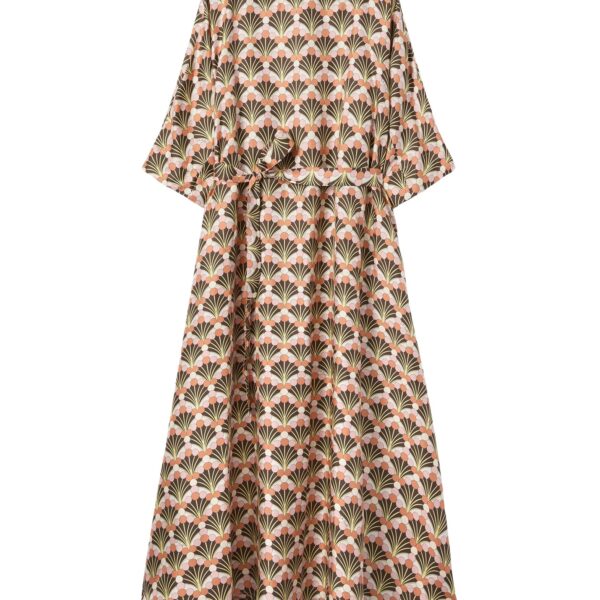 La DoubleJ Muumuu Dress Round Neck in Florette Fan Brown - Dresses - Milanese Maximalist Fashion at Coveti