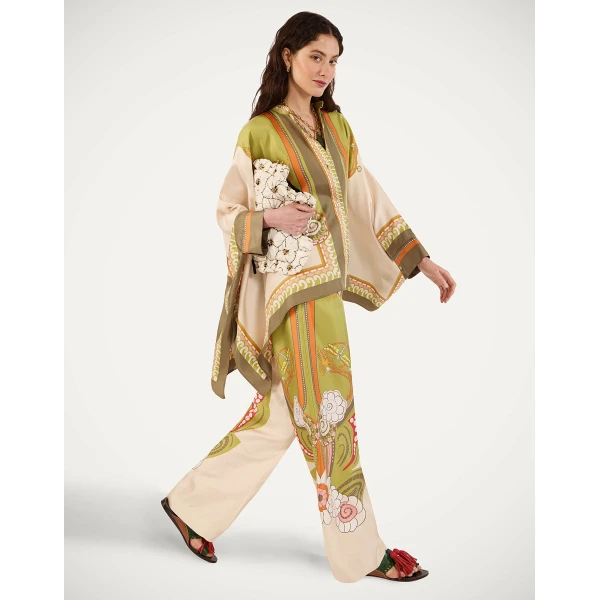 La DoubleJ Palazzo Pants in Ambrosia Placée Ivory - Pants - Milanese Maximalist Fashion at Coveti