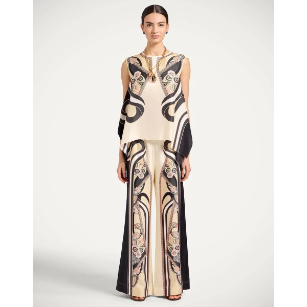 La DoubleJ Palazzo Pants in Ambrosia Placée Pale Pink - Pants - Milanese Maximalist Fashion at Coveti