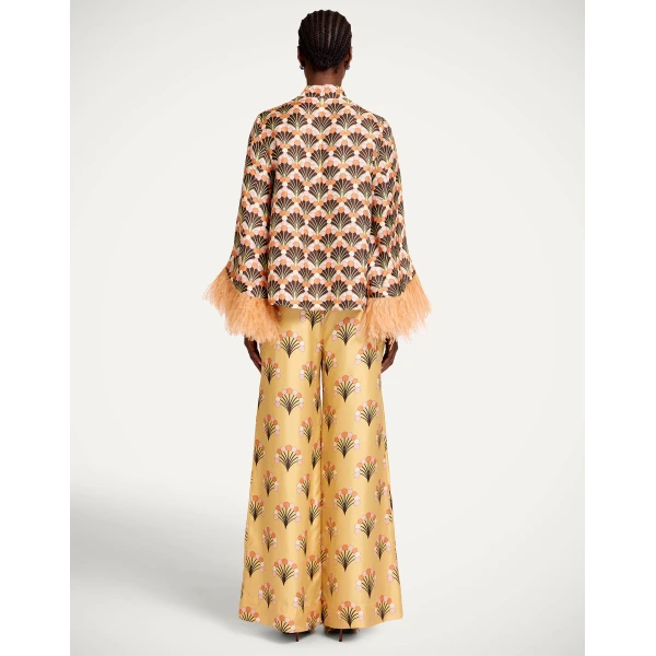La DoubleJ Palazzo Pants in Florette Yellow - Pants - Milanese Maximalist Fashion at Coveti