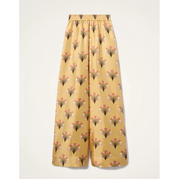 La DoubleJ Palazzo Pants in Florette Yellow - Pants - Milanese Maximalist Fashion at Coveti