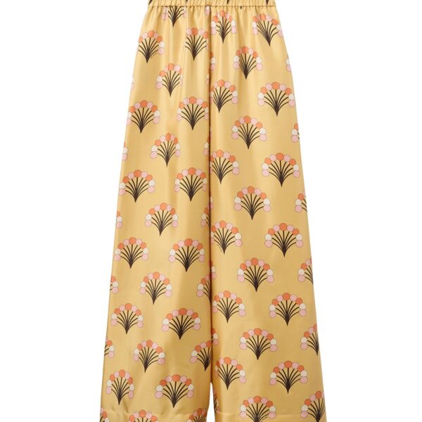 La DoubleJ Palazzo Pants in Florette Yellow - Pants - Milanese Maximalist Fashion at Coveti