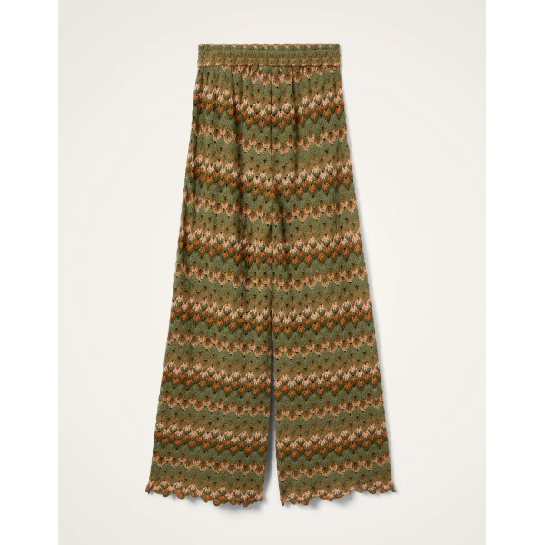 La DoubleJ Palazzo Pants in Multicolor Green & Orange - Pants - Milanese Maximalist Fashion at Coveti