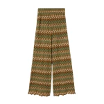 La DoubleJ Palazzo Pants in Multicolor Green & Orange - Pants - Milanese Maximalist Fashion at Coveti