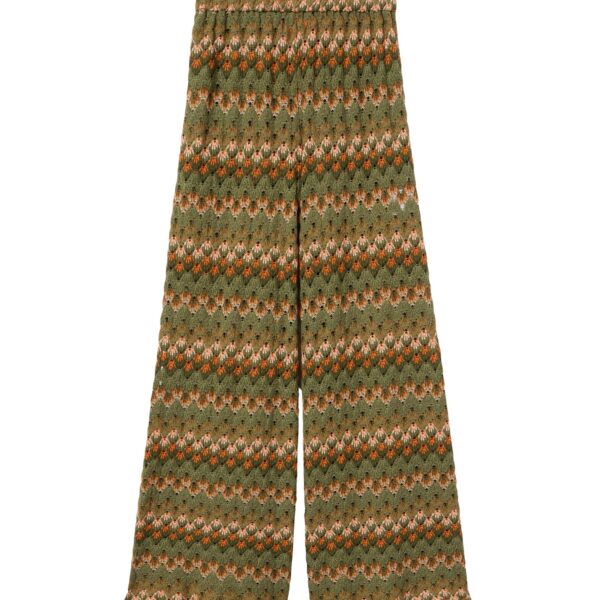 La DoubleJ Palazzo Pants in Multicolor Green & Orange - Pants - Milanese Maximalist Fashion at Coveti