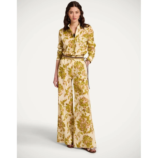 La DoubleJ Palazzo Pants in Oasis Green - Pants - Milanese Maximalist Fashion at Coveti