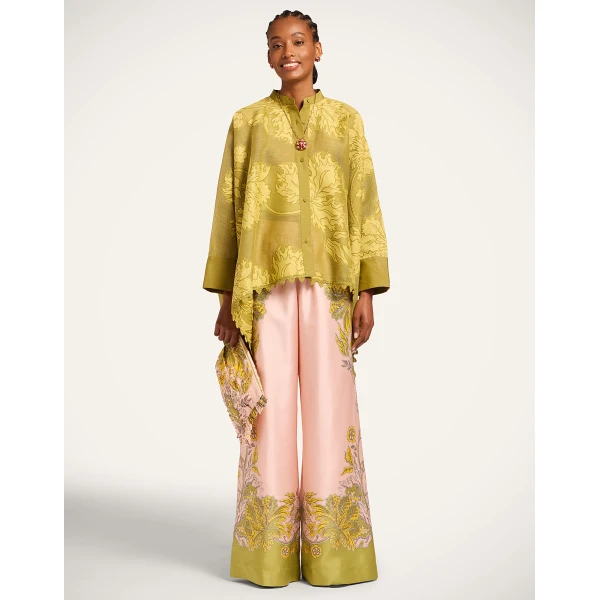 La DoubleJ Palazzo Pants in Swathe Placée Pink - Pants - Milanese Maximalist Fashion at Coveti