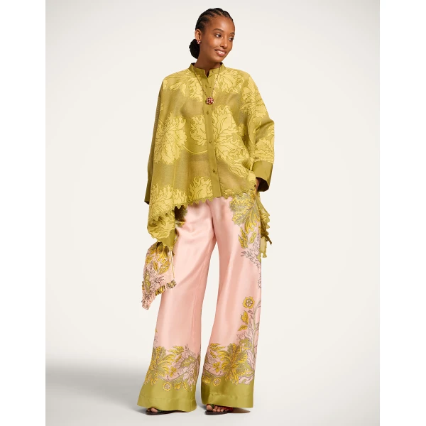 La DoubleJ Palazzo Pants in Swathe Placée Pink - Pants - Milanese Maximalist Fashion at Coveti