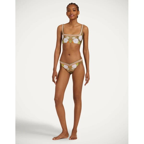 La DoubleJ Pammy Bikini Top in Ambrosia Placée Green - Beachwear - Milanese Maximalist Fashion at Coveti
