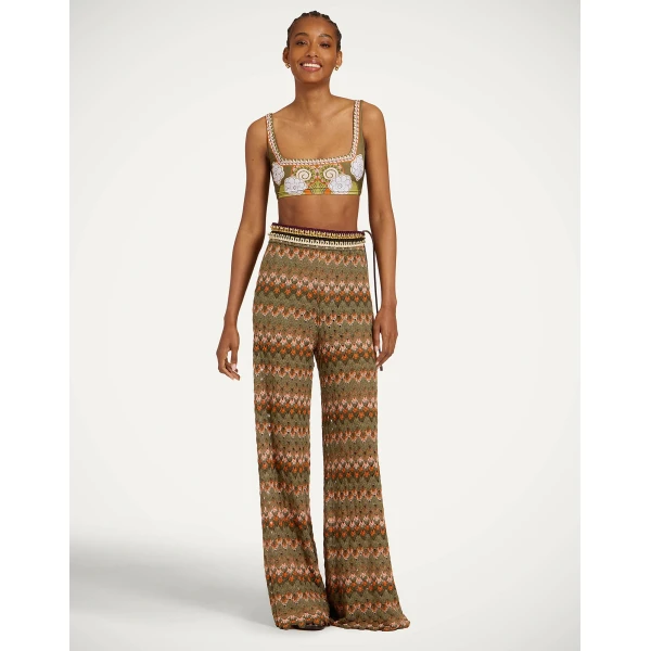 La DoubleJ Pammy Bikini Top in Ambrosia Placée Green - Beachwear - Milanese Maximalist Fashion at Coveti