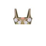 La DoubleJ Pammy Bikini Top in Ambrosia Placée Green - Beachwear - Milanese Maximalist Fashion at Coveti