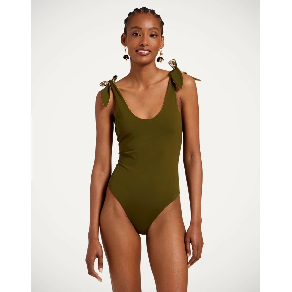 La DoubleJ Pammy Reversible Suit in Ambrosia Placée Green - Beachwear - Milanese Maximalist Fashion at Coveti
