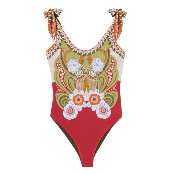 La DoubleJ Pammy Reversible Suit in Ambrosia Placée Green - Beachwear - Milanese Maximalist Fashion at Coveti