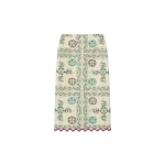 La DoubleJ Pencil Skirt in Florette Tiles Ecru - Skirts - Milanese Maximalist Fashion at Coveti