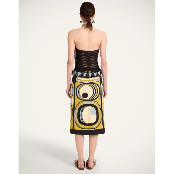 La DoubleJ Pencil Skirt in Sanctuary Placée Gold - Skirts - Milanese Maximalist Fashion at Coveti