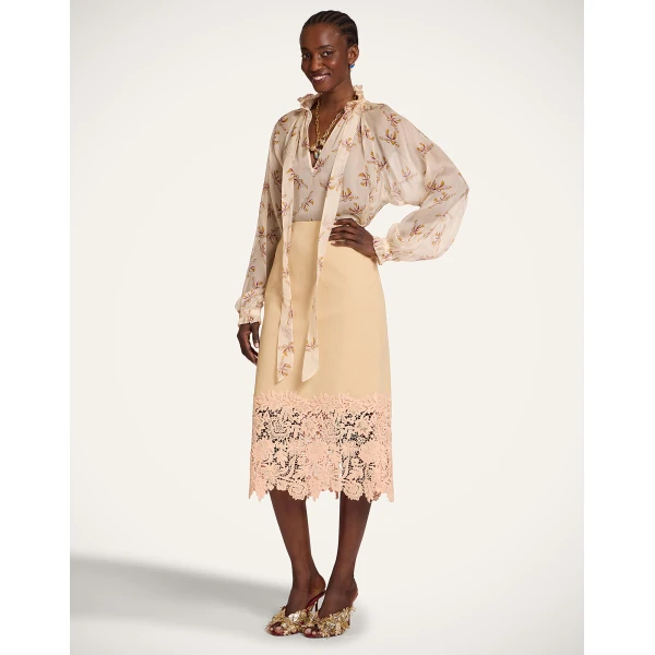 La DoubleJ Pencil Skirt in Solid Light Beige - Skirts - Milanese Maximalist Fashion at Coveti