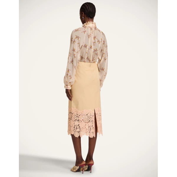 La DoubleJ Pencil Skirt in Solid Light Beige - Skirts - Milanese Maximalist Fashion at Coveti