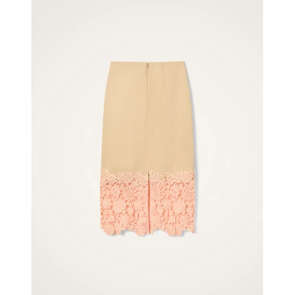 La DoubleJ Pencil Skirt in Solid Light Beige - Skirts - Milanese Maximalist Fashion at Coveti