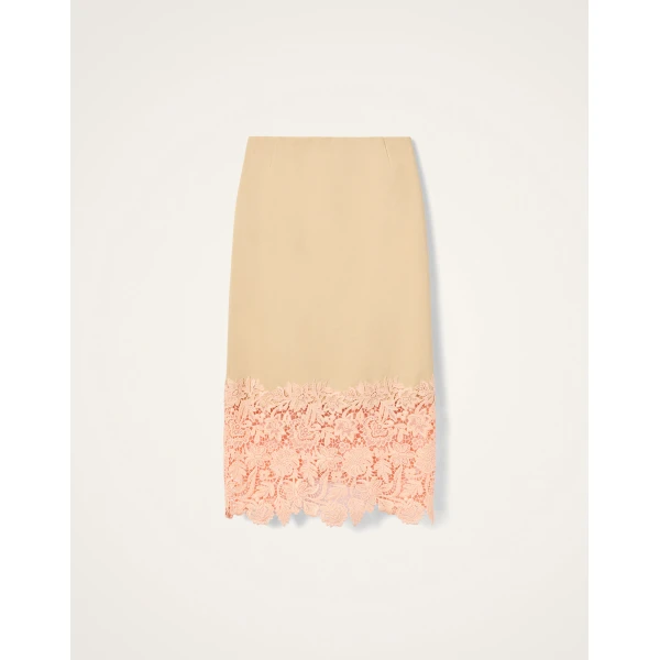 La DoubleJ Pencil Skirt in Solid Light Beige - Skirts - Milanese Maximalist Fashion at Coveti