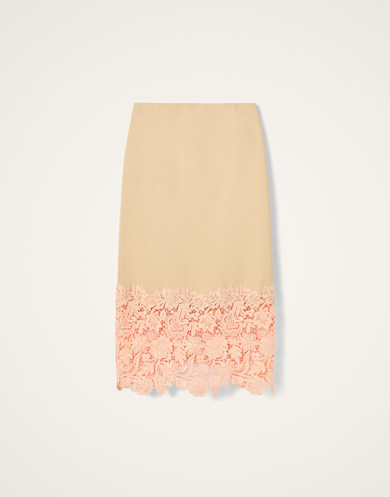 La DoubleJ Pencil Skirt in Solid Light Beige - Skirts - Milanese Maximalist Fashion at Coveti