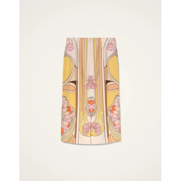 La DoubleJ Pencil Skirt in Tulip Placée Pale Pink - Skirts - Milanese Maximalist Fashion at Coveti