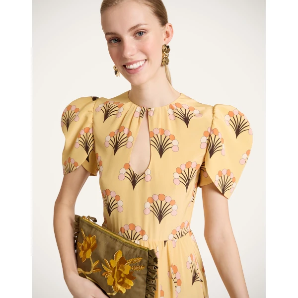 La DoubleJ Petal Dress in Florette Yellow - Dresses - Milanese Maximalist Fashion at Coveti
