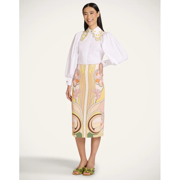 La DoubleJ Pouf Shirt in Solid White - Tops - Milanese Maximalist Fashion at Coveti