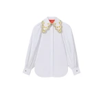 La DoubleJ Pouf Shirt in Solid White - Tops - Milanese Maximalist Fashion at Coveti