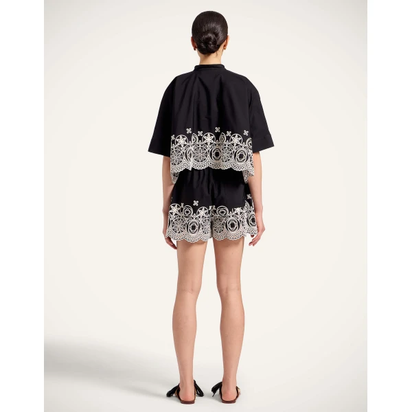 La DoubleJ Pull-Up Shorts in Eclipse Solid Black - Shorts - Milanese Maximalist Fashion at Coveti
