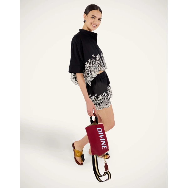 La DoubleJ Pull-Up Shorts in Eclipse Solid Black - Shorts - Milanese Maximalist Fashion at Coveti