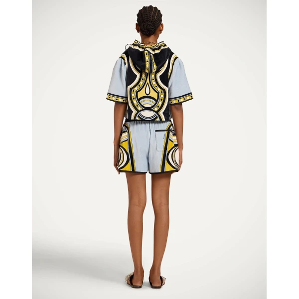 La DoubleJ Pull-Up Shorts in Sanctuary Placée Light Blue - Shorts - Milanese Maximalist Fashion at Coveti
