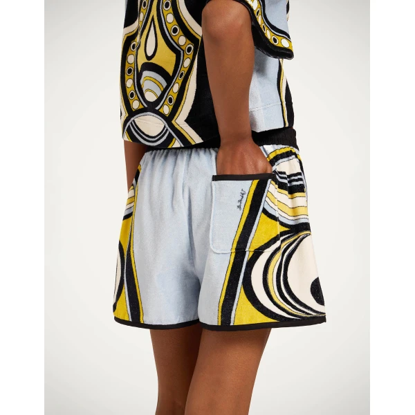 La DoubleJ Pull-Up Shorts in Sanctuary Placée Light Blue - Shorts - Milanese Maximalist Fashion at Coveti
