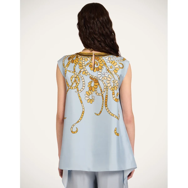 La DoubleJ San Carlo Top in Oceania Placée Light Blue - Tops - Milanese Maximalist Fashion at Coveti