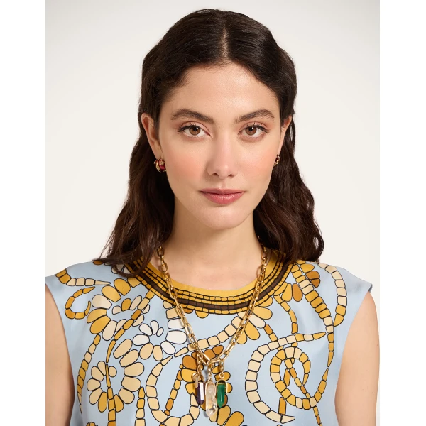 La DoubleJ San Carlo Top in Oceania Placée Light Blue - Tops - Milanese Maximalist Fashion at Coveti