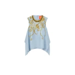 La DoubleJ San Carlo Top in Oceania Placée Light Blue - Tops - Milanese Maximalist Fashion at Coveti