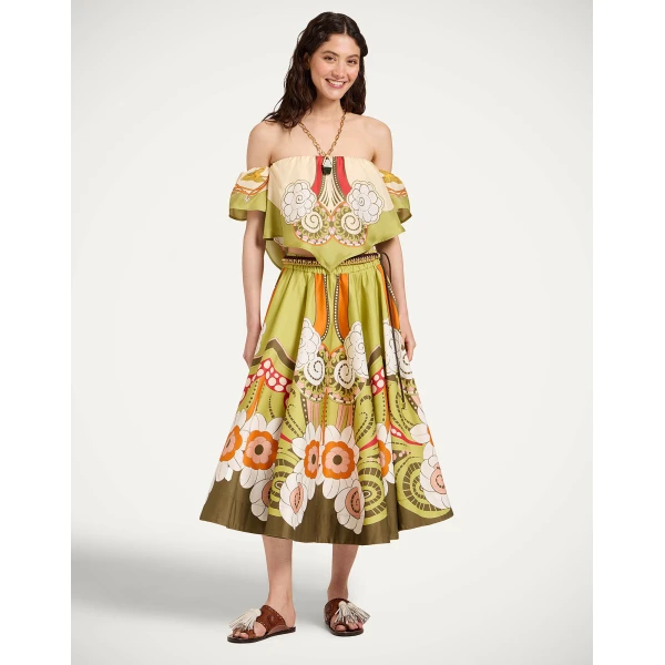 La DoubleJ Sand Dollar Top in Ambrosia Placée Green - Tops - Milanese Maximalist Fashion at Coveti