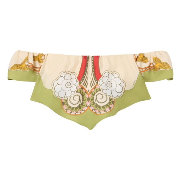 La DoubleJ Sand Dollar Top in Ambrosia Placée Green - Tops - Milanese Maximalist Fashion at Coveti