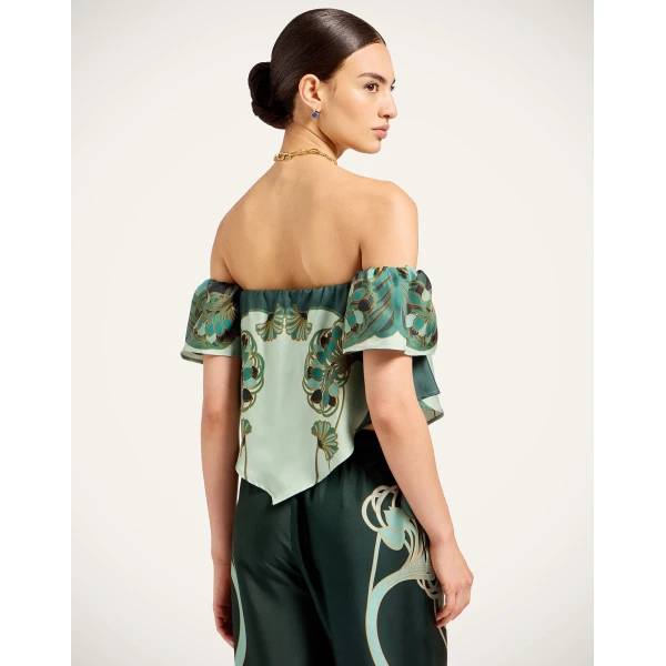 La DoubleJ Sand Dollar Top in Blooming Tulip Placée Mint - Tops - Milanese Maximalist Fashion at Coveti