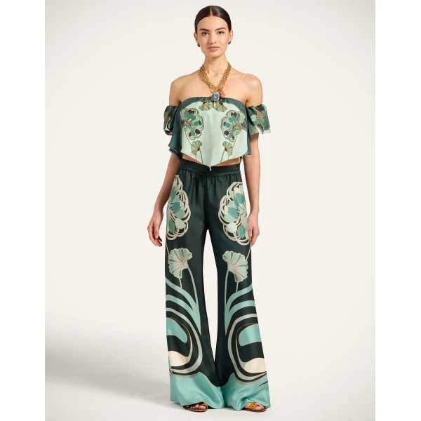La DoubleJ Sand Dollar Top in Blooming Tulip Placée Mint - Tops - Milanese Maximalist Fashion at Coveti
