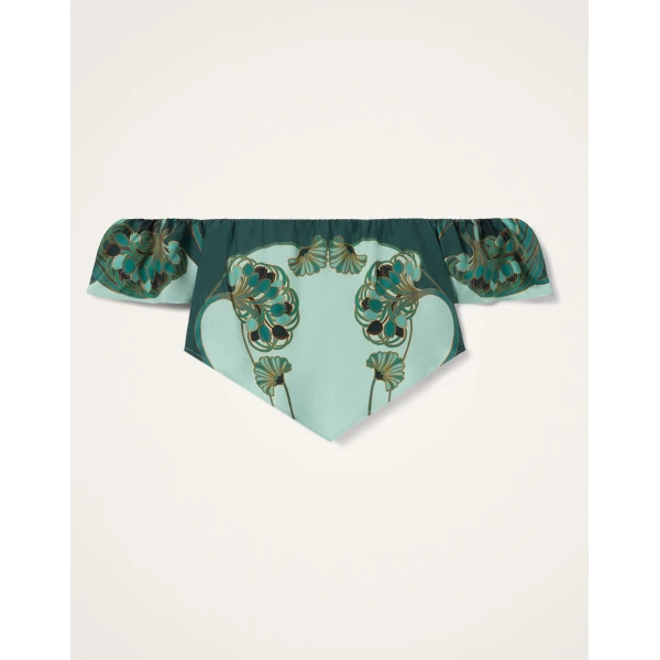 La DoubleJ Sand Dollar Top in Blooming Tulip Placée Mint - Tops - Milanese Maximalist Fashion at Coveti