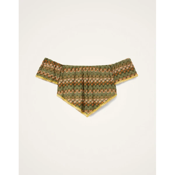 La DoubleJ Sand Dollar Top in Multicolor Green & Orange - Tops - Milanese Maximalist Fashion at Coveti