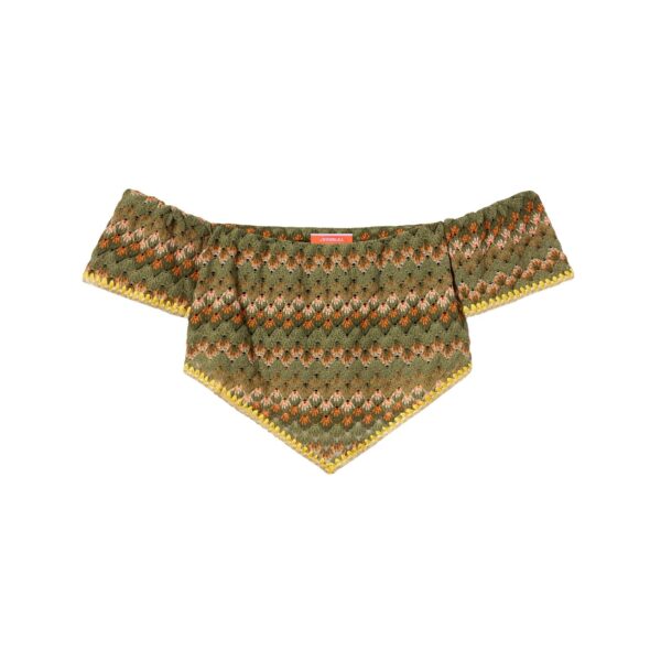 La DoubleJ Sand Dollar Top in Multicolor Green & Orange - Tops - Milanese Maximalist Fashion at Coveti