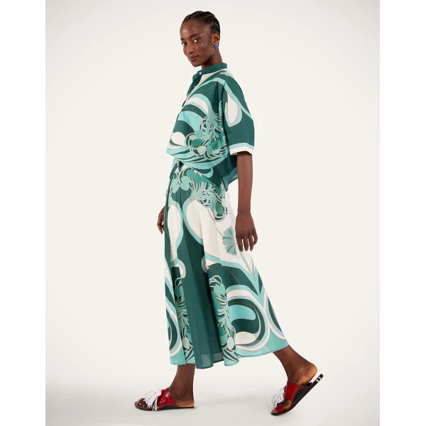 La DoubleJ Sarong Skirt in Blooming Tulip Placée Mint - Skirts - Milanese Maximalist Fashion at Coveti