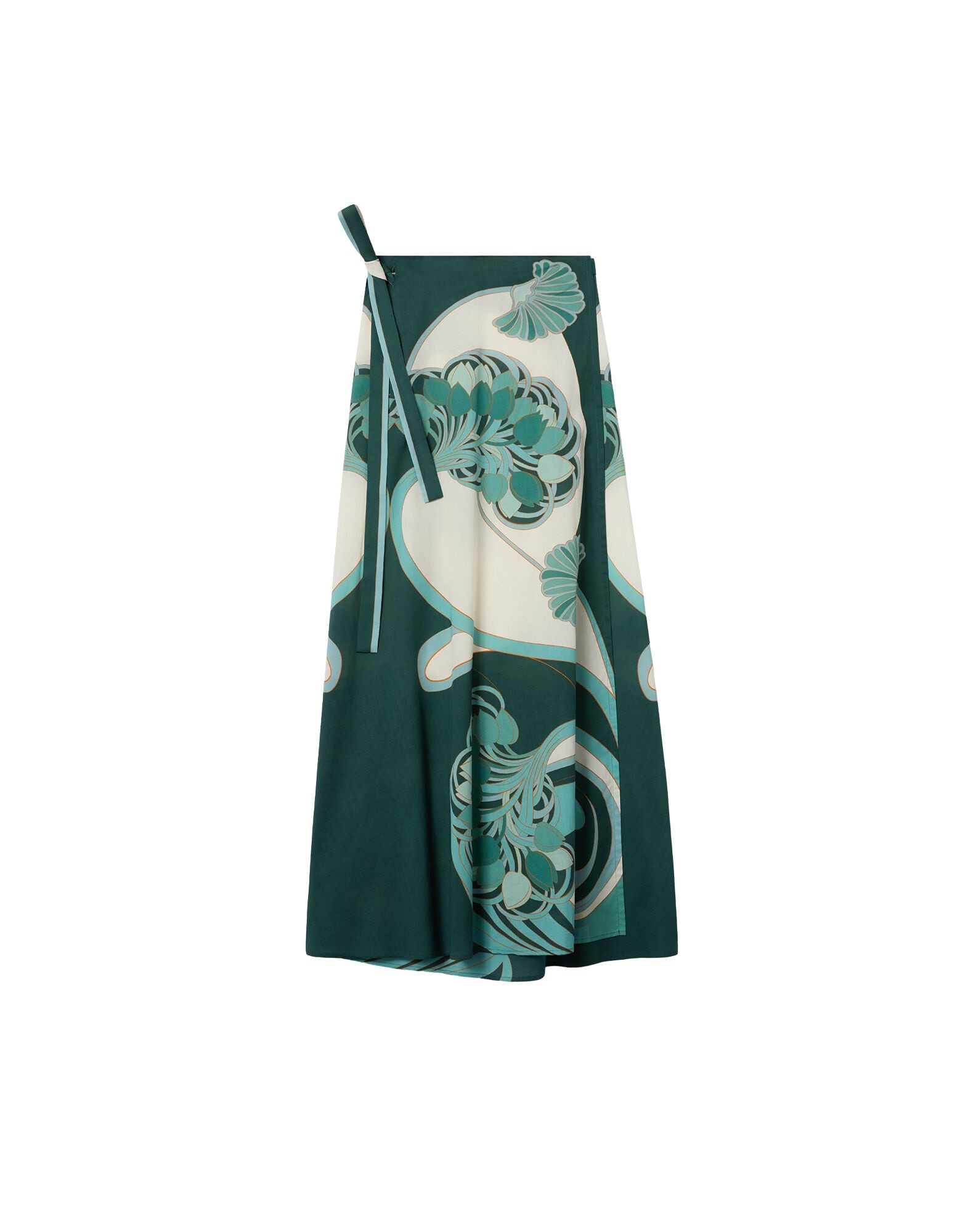 La DoubleJ Sarong Skirt in Blooming Tulip Placée Mint - Skirts - Milanese Maximalist Fashion at Coveti
