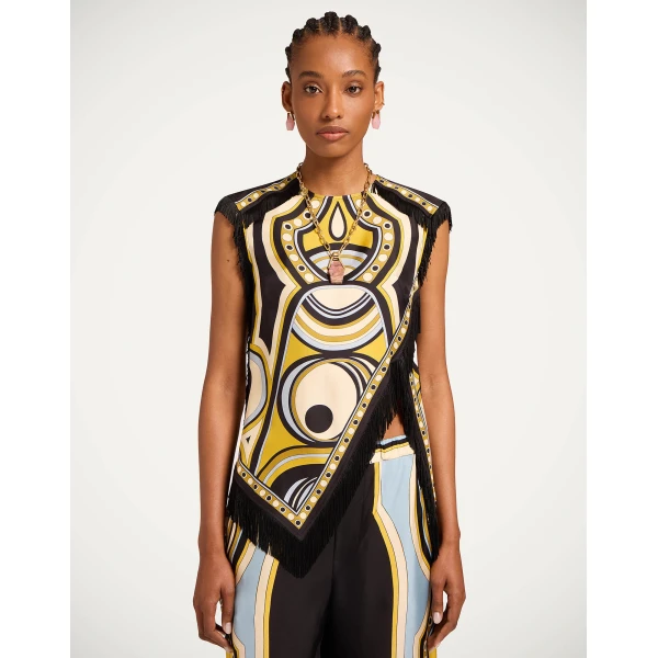 La DoubleJ Scarf Top in Sanctuary Placée Gold - Tops - Milanese Maximalist Fashion at Coveti