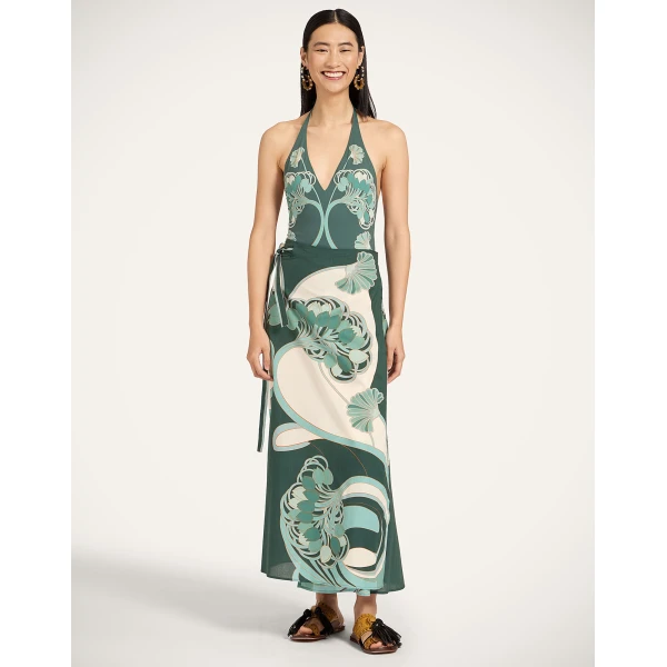 La DoubleJ Sexy Swimsuit in Blooming Tulip Placée Dark Green - Beachwear - Milanese Maximalist Fashion at Coveti
