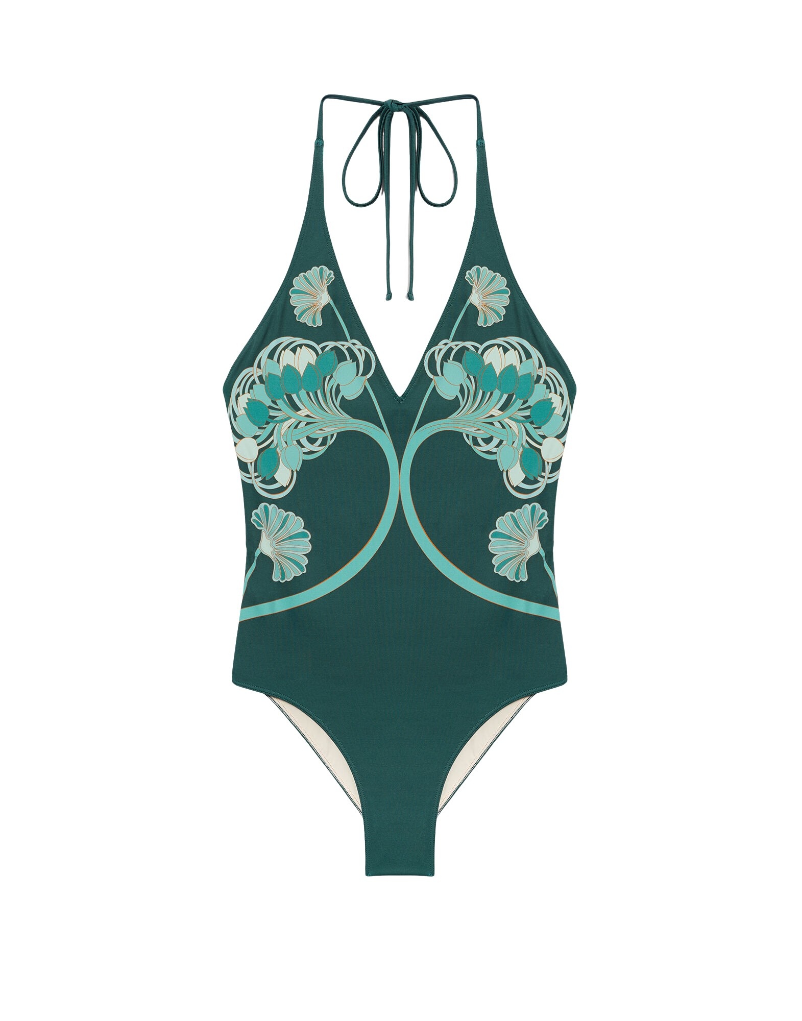 La DoubleJ Sexy Swimsuit in Blooming Tulip Placée Dark Green
