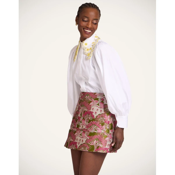 La DoubleJ Short Skirt in Tulip Green - Skirts - Milanese Maximalist Fashion at Coveti