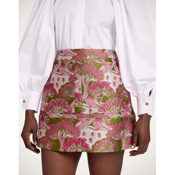 La DoubleJ Short Skirt in Tulip Green - Skirts - Milanese Maximalist Fashion at Coveti