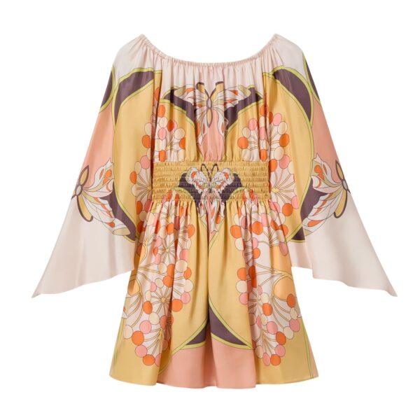 La DoubleJ Sienna Mini Dress in Florette Placée Pale Pink - Dresses - Milanese Maximalist Fashion at Coveti